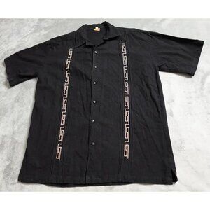 Somi Shirt Men's Size XL Black Embroidery Short Sleeve Vintage 90s Grandpacore